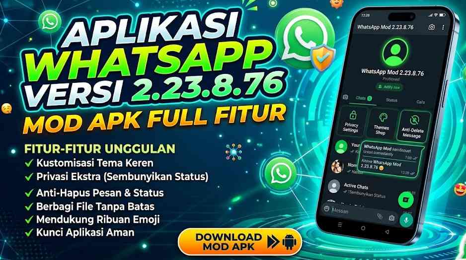 Aplikasi WhatsApp Versi 2.23.8.76 Mod APK